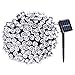 Produktbild Lamker 100 LED Solar Lichterkette Außen 12 M Außenlichterkette Wasserdicht mit Lichtsensor Beleuchtung Dekoration für Weihnachten Party Haus Hochzeit Garten Feier Fest Weiß