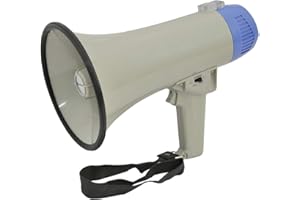 Adastra Haut-parleur mégaphone Bullhorn avec sirène et sangle de transport | Portée de 600 mètres avec sirène et contrôle du volume