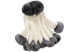 L9WEI Mantel Damen, Damen Pelzmantel Elegant Wintermantel Warme Kunstpelz Flauschige Winter Mantel Frauen Kuschelig Fellmantel mit Kapuze