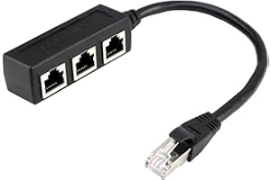ONSOLO RJ45 Ethernet Cable Splitter Adapter 1 to 3 Network Connector Super Cat5, Cat5e, Cat6, Cat7 Internet Extension Cord LAN Cable Socket Extender, Stable Transmission