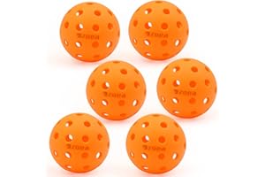 ZOEA Pickleball Balls Outdoor with 40 Small Precisely Drilled Holes, Durable and Consistent Bounce Outdoor Picklebal Balls, 6-Pack