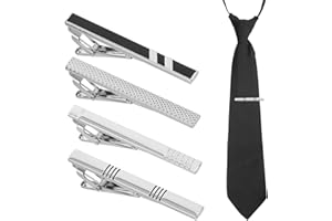 SOGHO 4 Stück Herren Krawattennadel,Krawattenklammer Set Für Herren,Klassische Krawattennadel Für Business,Krawattennadel Silber,Tie Clip Set,Krawattennadeln Für Valentinstag Hochzeit Freund Geschenk