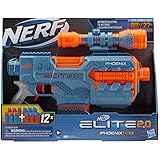 Zautomatyzowana wyrzutnia Nerf Elite 2.0 Phoenix CS-6, 12 oryginalnych strzałek Nerf, 6-strzałkowy magazynek, celownik, szyny