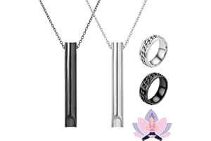 MHDUYEG Collar de Dejar de Fumar 2 piezas, Collares de Respiración de Alivio de La Ansiedad, Collar de Alivio de La Ansiedad, Dispositivo de Ejercicio de Respiración para Meditación (Con 2 Anillos)