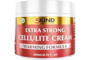 5KIND CLINICAL SKINCARE 5Kind Extra Strong Anti Cellulite Cream 200ml - Natural Warming Formula Cellulite Remover - Firming Cream for Loose Skin - Best Skin Firming Formula