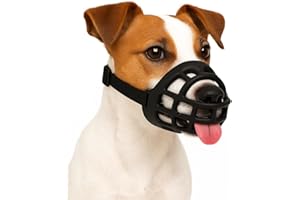 Museliere pour Chiens – Flamingo Muzzle Benzo Noir – Taille S – Silicone Souple – Sangles Réglables – Sécurité et Confort