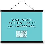 Luckies of London Magnetic Poster Hanger - Display Posters And Maps With Magnetic Frame Hanger - Scratch Map Hanging Frame