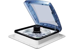 Hlieeosfcn RV Dachventilator 12V,Wohnmobildach Abluftventilator Lüfter,mit 10 Gänge einstellbare Windgeschwindigkeit,Regensensor, für Wohnmobil 40 * 40 cm, mit Remote
