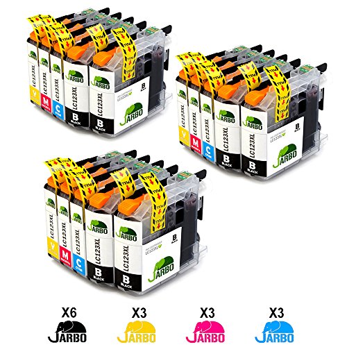 JARBO 15 PCS Kompatibel LC123 XL Tintenpatronen (6 Schwarz,3 Cyan,3 Magenta,3 Gelb) Kompatibel für MFC-J245 MFC-J470DW MFC-J650DW MFC-J870DW MFC-J4410DW MFC-J4510DW MFC-J4610DW MFC-J4710DW MFC-J6520DW MFC-J6920DW DCP-J132W DCP-J172W DCP-J752DW DCP-J4110DW