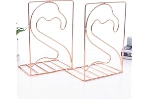 Sipliv reggilibri creativi in stile minimalista porta libri regolabili in metallo porta libri rack per libri fermalibri per scrivania - fenicottero, oro rosa