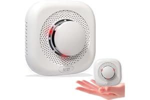 YEZALA Smoke Alarms for Home, Smoke Alarm Optical Fire Alarms for Home with LED Indicator and 80dB Audible, Smoke Detector Supplied with Fixing Kit