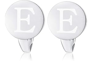 Honey Bear Carta Inicial Alfabeto Gemelos - Acero Inoxidable para la Camisa de los Hombres Regalo de Boda del Negocio,plata cepillada