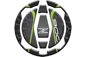 MOTORCYCLE Protection de bouchon de réservoir adhésive résinée effet 3D, compatible avec Kawasaki Z900 v2 (Vert)