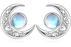Eusense Piedra de Luna Pendientes Filigrana Pendientes de Plata de Ley 925 Pendientes Lágrima Joyería Regalos para Mujeres Niñas