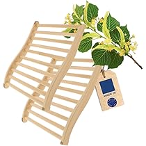 2X HOFMEISTER® Sauna Rückenlehne Aus Hochwertigem Linden-Holz, 51 Cm Ergonomisch Geformt Rutschfeste Sauna Rueckenstuetze