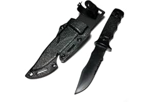 AIRSOFT WEBSITE Airsoft Softair Ausrüstung CYMA Weiche Gummi Kunststoff M37 Seal Pup Messer (Non-Sharp-Fälschungs-Messer) mit Scheide Schwarz