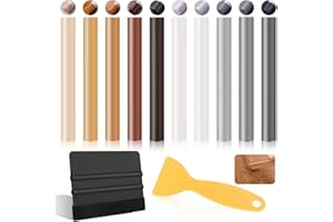 PENRITER Wax Filler Sticks for Wood Repair, Furniture Repair Kit with Scraper Wood Filler Sticks Wood Scratch Repair Laminate Floor Repair Kit for Wooden Furniture Floor Table Door Guitar Scratches Hole
