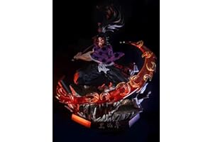 GENJ1 Figurine d'anime Demon Slayer GK Kokushibou Figurines Jouet Figurine d'action Anime Statue PVC Modèle de collection Poupées Jouets Cadeaux 28 cm