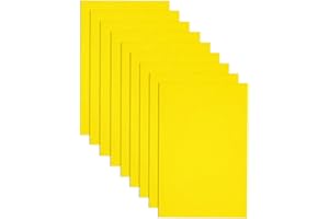 Jtnohx Eva Foam Sheets, 17.78×28.7cm Craft Foam Board, 9 Pcs Colour Eva for Crafts, Thin DIY Material for Art and Scrapbooking(颜色)(Yellow)