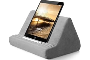 TRANSPLANT Almohada Suave para Tableta con Bolsillo, Soporte para Tableta, Vista de Visualización Ajustable de 3 Posiciones, Compatible con iPad, Tableta, Lector Electrónico, Teléfono Inteligente (Gris)
