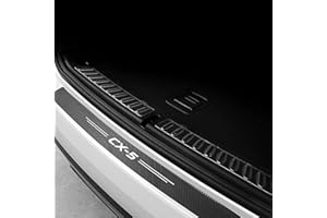 JIAHEY Carbon Fiber Rear Bumper Protector Sticker, for CX5 CX 5 CX-5 2012-2022, Car Trunk Door Sill Edge Anti-Scratch Decorative Strips Styling Accessories,Black