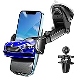 Josnown Handyhalterung Auto, Upgrade Version 3 in 1 Saugnapf & Lüftung Handyhalter Auto, 360° Drehung Universal Kfz Handy Hal