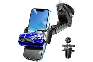 Josnown Handyhalterung Auto, Upgrade Version 3 in 1 Saugnapf & Lüftung Handyhalter Auto, 360° Drehung Universal Kfz Handy Halterung für iPhone Huawei Xiaomi Samsung