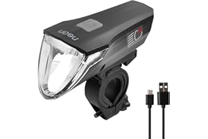 nean CREE LED 60 LUX batería luz para bicicleta con luz automática continua y autorización StVZO, luz delantera para bicicleta, luz delantera para bicicleta, faro delantero con 3 niveles de