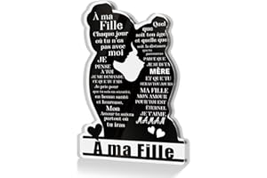 Putuo Decor - Silhouette Maman et Fille en Acrylique avec Texte Émotionnel - Décoration de Bureau ou Cadeau Affectif