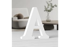 MeteoraPrime Lettres en Bois Blanc de 10 Pouces Lettres en Bois Non Finies pour Décor Murale Lettres Debout Décoratives Grandes Lettres pour Décor Murale pour Projets de FêTe à La Maison (A)