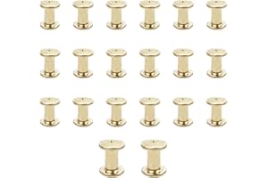 CANGCANG 20pcs rivets pour cuir,M5*10 vis chicago,rivet a visser,Rivets de Reliure à Tête Plate rivet cuir,Utilisé pour le bricolage en cuir Sac à vêtements, chaussures, livres et décoration (doré)