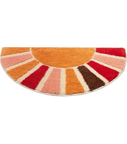 NOTASA Boho badkamertapijten, halve cirkel, badmat, schattig, Boheems badtapijt voor slaapkamer, klein tapijt, huisdecoratie, antislip, halfrond douchetapijt, grappig, wasbaar, binnen, vloermat