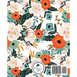 Agenda 2019: 19x23cm : Agenda 2019 semainier : fleurs roses orange et vertes sur blanc 6125