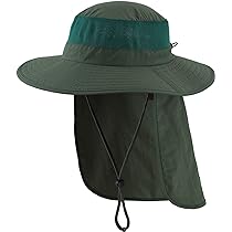 Outdoor Sun Hat For Men Women UPF 50 Fishing UV Hat With Neck Flap