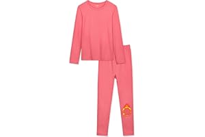VZV Thermounterwäsche Kinder Mädchen Innenfleece Skiunterwäsche Kinder Funktionsunterwäsche Sets Thermo Unterwäsche Thermounterhemd und Thermo Leggings für Mädchen