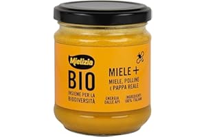 Mielizia BIO - MIELE+ Mix Energetico e Biologico 100% Italiano con Miele, Polline e Pappa reale fresca - 250g