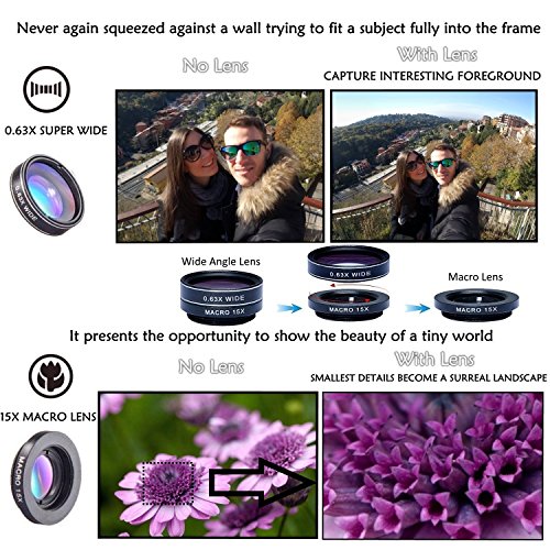 Lenti Per Iphone Kit 9 in 1 -Lens Of Horus- Le Uniche Lenti Che Rendono Le Tue Foto EXTRA-ordinarie! Fish Eye Grand Angolo Zoom per Iphone X, Iphone 8 Plus, 7, Iphone 7 Plus, 6s & Lenti per Samsung Android Lg Huawei (Lenti Per Smartphone - Lenti Per Tablet - Lenti per Pc-Portatile)