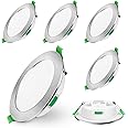 7W LED Recessed Ceiling Light, Dimmable 230V Downlights Ultra Slim 90-100mm Cutout, CCT Selectable Warm White 3000K Neutral White 4000K Cool White 6500K, LED Spotlights for Bathroom Kitchen, 6 Pack