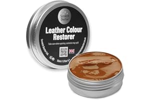 THE SCRATCH DOCTOR Scratch Doctor Leather Colour Restorer Recolouring Balm Repair Treatment for Faded & Worn Absorbent Leather Furniture, Sofas, Chairs (Dark Tan)