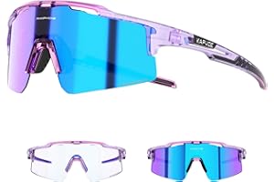 KAPVOE Photochromique Lunette Vélo Protection UV400 Lunette de Cyclisme VTT Sport Homme Femme K75