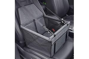 WODONDOG Seggiolino Auto per Cane di Piccola e Media Taglia Coprisedile per Cane con Cintura di Sicurezza Trasportino Auto Borsa per Cani Coprisedile per Cani Gatto Pet Animale Borsa Anteriore (Grigio)