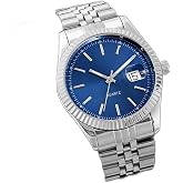 Newera Watch Silver Color Steel Cord Calendar Men's Wristwatch Father's Day Gift With Special Box
