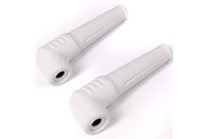 WHITE HINGE 2X 1/2" Angled Tap Swirls - Kitchen/Bathroom Sink Anti-Splash Rubber Nozzles