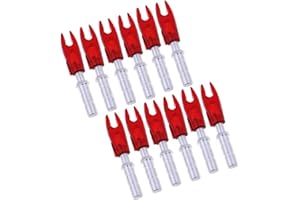 Folpus 12 Pièces Encoches de Précision de à l'arc en Plastique pour Arbre de Flèche ID 4.2mm Universel