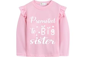 DHASIUE Big Sister Shirt Ruffle Long Sleeve Top T-Shirt Big Sister ERA Outfits Clothes 1-7 Years