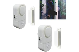 PEIXIONG 2 Pack Wireless Door Window Alarm, Magnetic Burglar Alert Sensor with Batteries Ideal for Home, Garage, Apartment, Dorm, RV and Office (White)