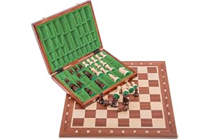 SQUARE GAME SQUARE - Zestaw Szachy Turniejowe Nr 5 - MAHOŃ LUX - Szachownica & Figury szachowe z drewna