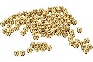 QUARKZMAN 100 Piezas de Bolas de Rodamiento de Latón Macizo de Precisión de 5mm Bolas de Latón Industriales para Maquinaria, Automoción y Proyectos de Bricolaje (Latón H62)