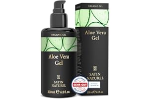 ‎SATIN NATUREL Satin Naturel Aloe Vera Gel 100% Vegan - Das Beste der Aloe Vera Pflanze - Natürliche After Sun Pflege 200ml - Bei Sonnenbrand & als Feuchtigkeitscreme - Skincare - Naturkosmetik