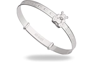 DOLCE VALENTINA Bracelet coulissant en argent sterling pour bébé - Extensible et réglable, Adjustable, Argent sterling